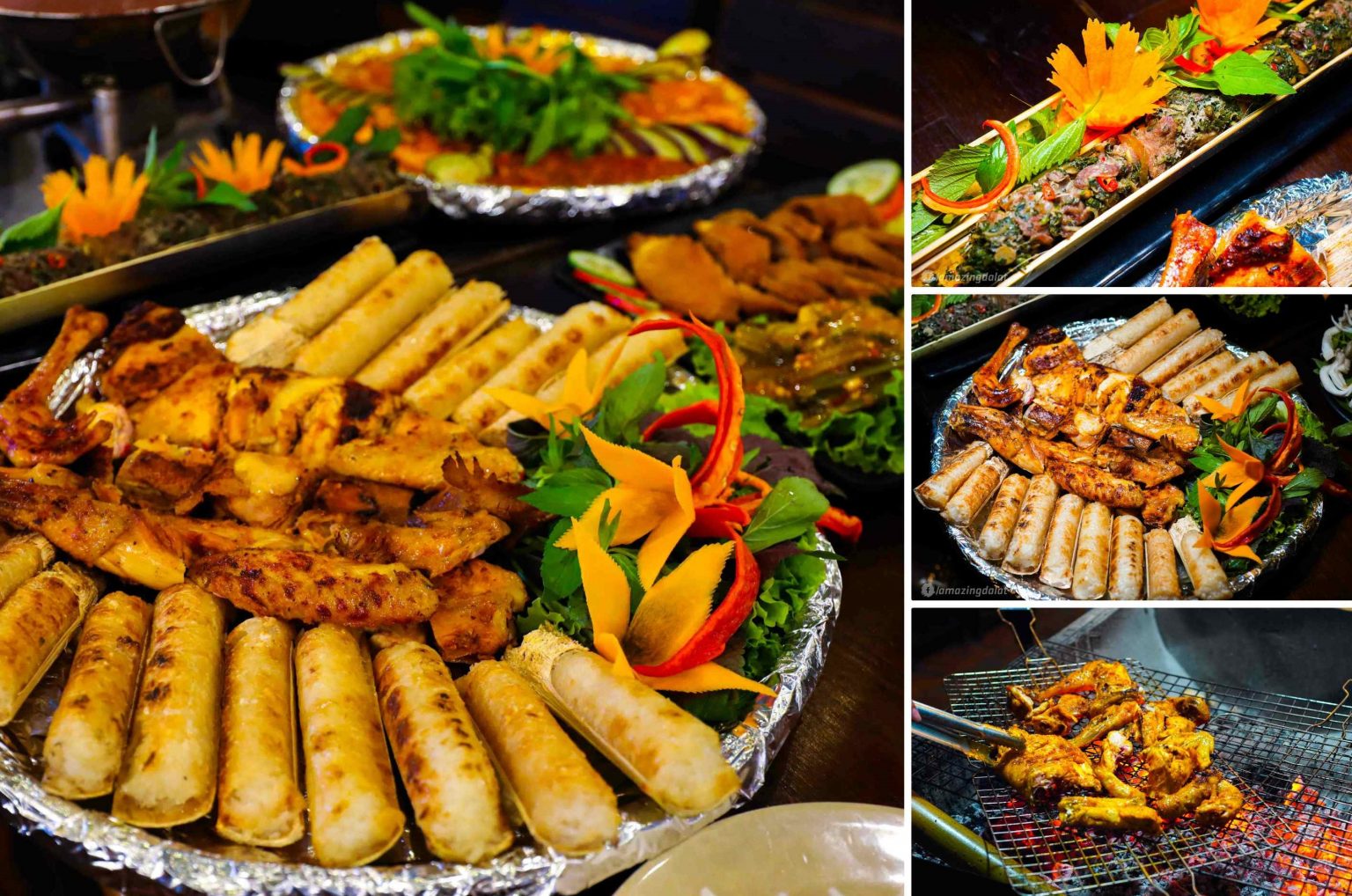 Gà bản kẹp tre nướng trên than hồng giữ trọn vị ngọt tự nhiên tại Pleiku