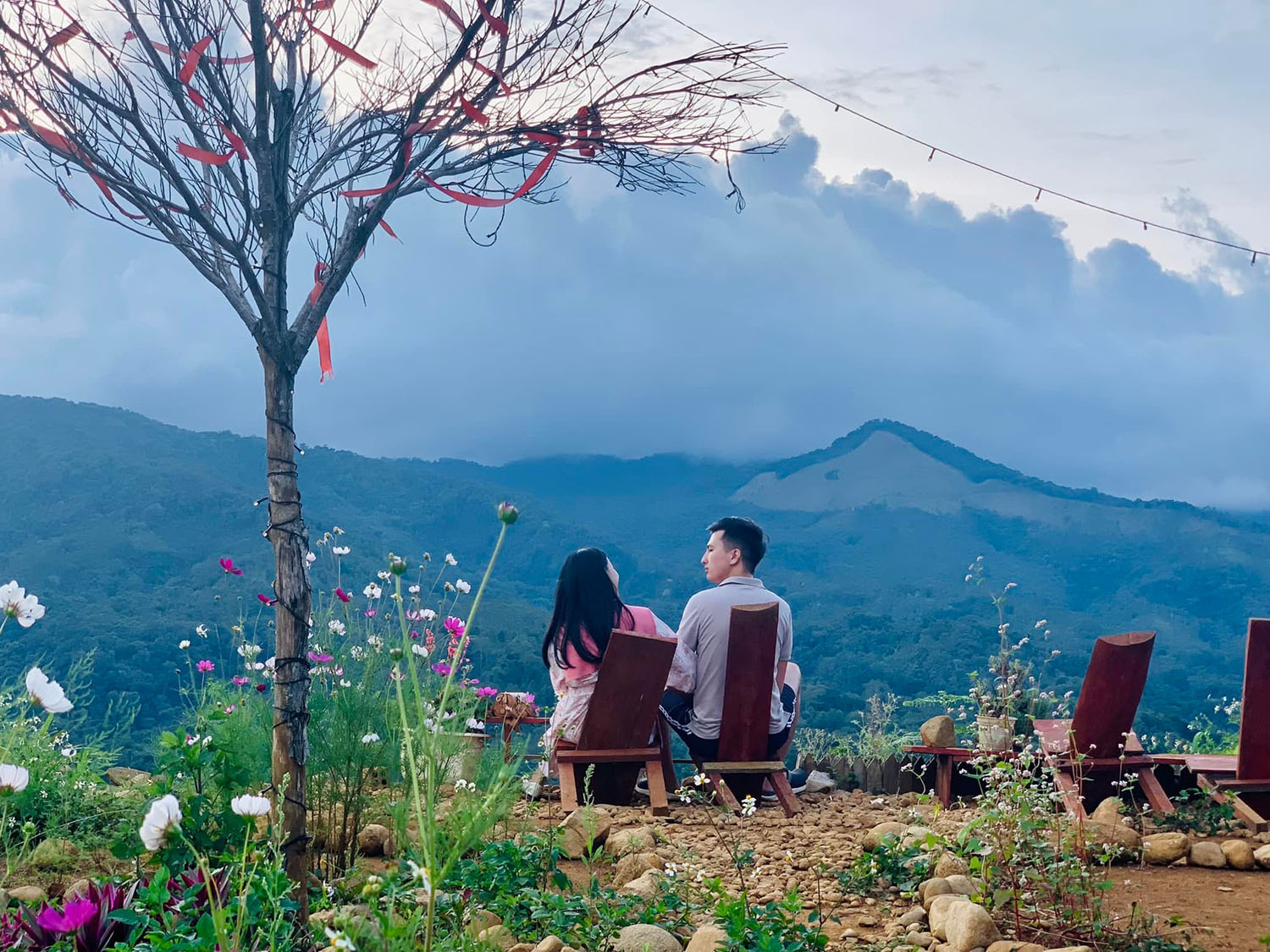 Khu lều trắng Glamping trên sườn đồi thông Măng Đen